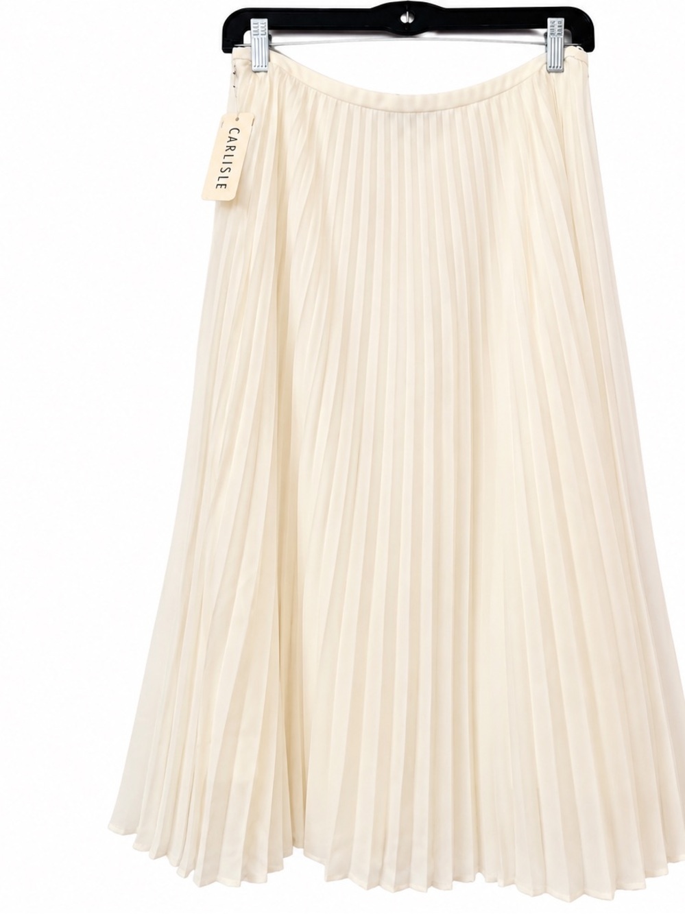 Carlisle Lalique Ivory Pleated Midi Skirt Size 6 NWT 100% Viscose $375